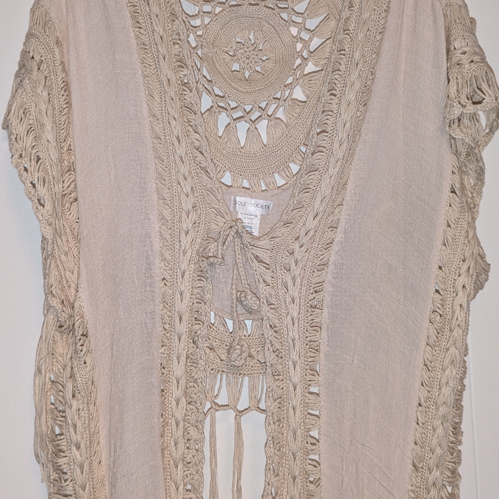 Bohemian crochet duster shawl - Picture 4 of 4
